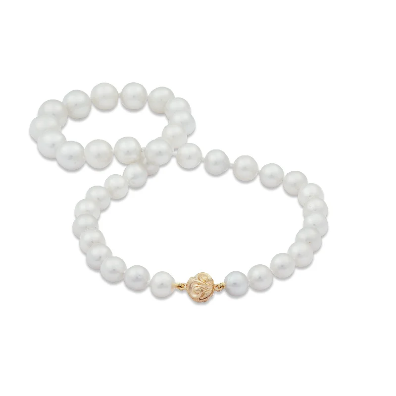 custom initial pendant necklace 18-19" South Sea White Pearl Strand with Magnetic Clasp in Gold - 9-12mm custom initial pendant necklace 18-19" South Sea White Pearl Strand with Magnetic Clasp in Gold - 9-12mm