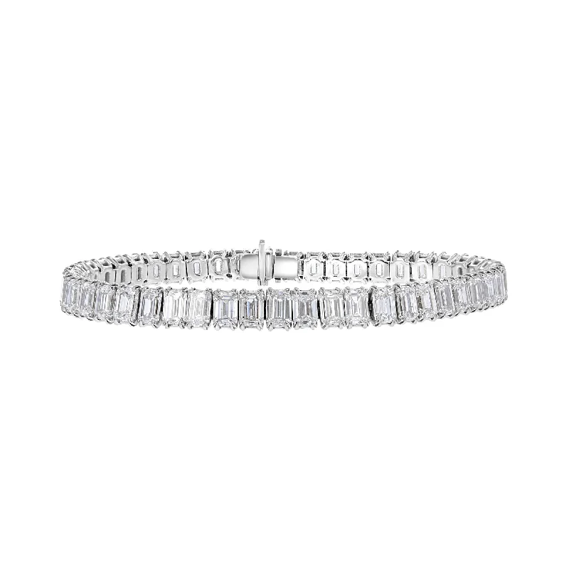 stackable gold bangle set 18KT WHITE GOLD 23.77 CTW EMERALD DIAMOND TENNIS BRACELET stackable gold bangle set 18KT WHITE GOLD 23.77 CTW EMERALD DIAMOND TENNIS BRACELET
