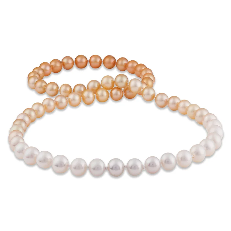 sapphire engagement ring halo 32" South Sea White and South Sea Gold Pearl Strand - 11-12mm