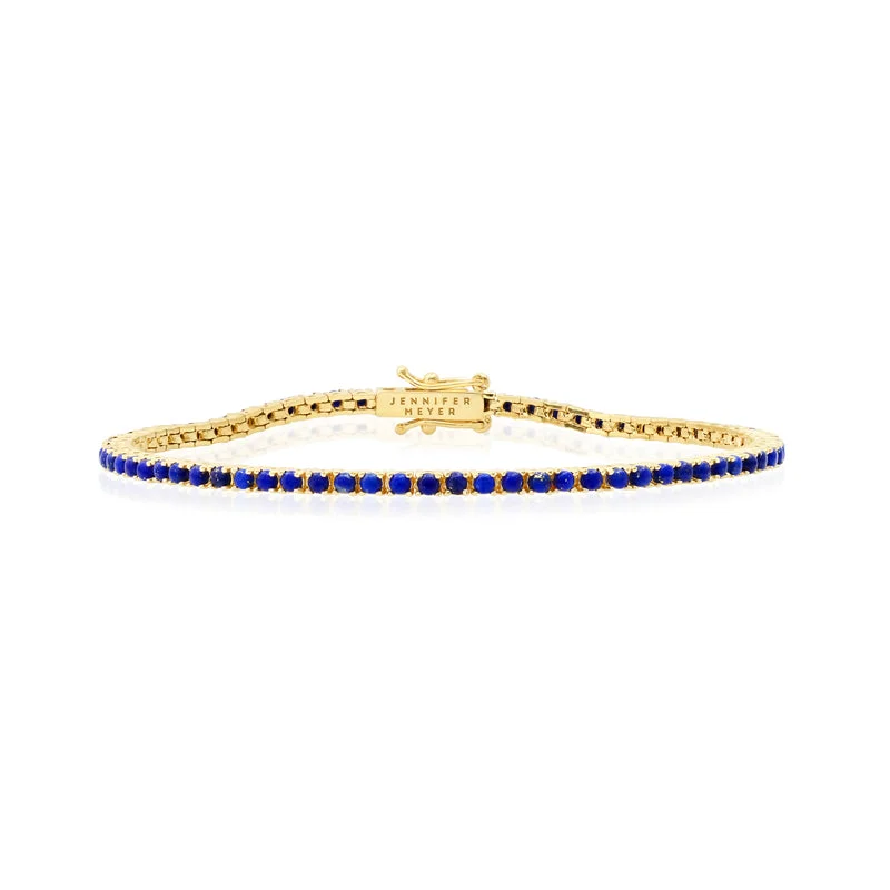simple sapphire wedding band 4-Prong Lapis Tennis Bracelet