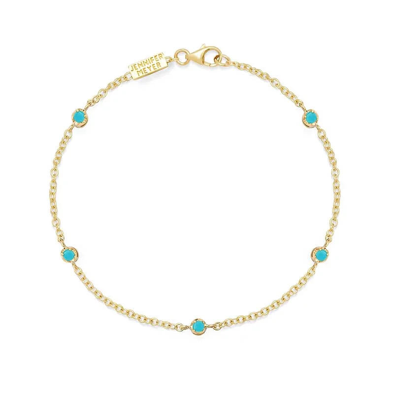 classic gemstone stud earrings 5 Illusion Set Turquoise Accent Bracelet