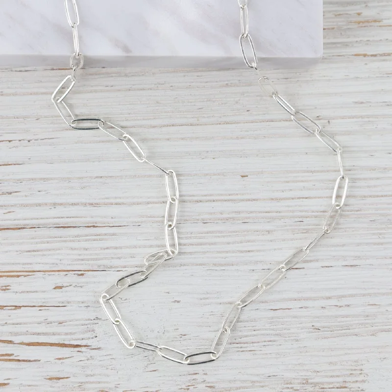minimalist infinity ring 16" Sterling Silver Flat Drawn Cable Chain