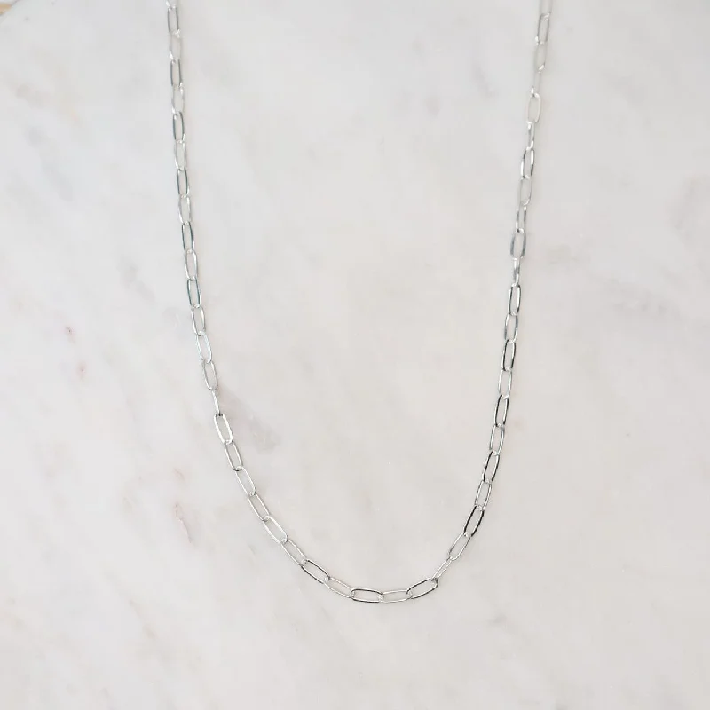 bold chunky cocktail ring 24" Sterling Silver Flat Drawn Cable Chain