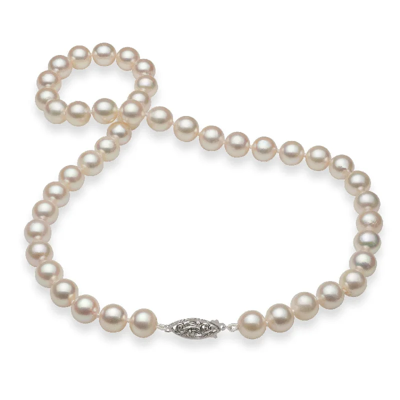 handcrafted beaded bracelet boho 17-19" Akoya White Pearl Strand with White Gold Clasp - 8.5-9.5mm handcrafted beaded bracelet boho 17-19" Akoya White Pearl Strand with White Gold Clasp - 8.5-9.5mm