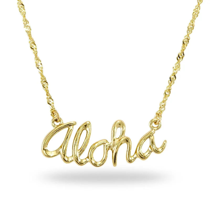 crystal-studded gold ring 16" Aloha Necklace in Gold