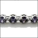 adjustable minimalist wave bracelet Amethyst Oval Tennis Cubic Zirconia CZ Bracelet