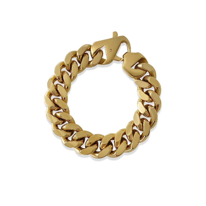 gold-plated chain necklace with charms Chain Link 18K Gold Plated Bracelet