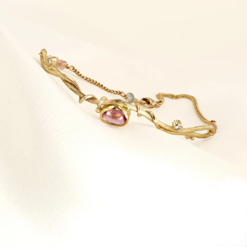thin gold wire earrings Love Seafire 18K & 22K Gold Bracelet w. Sapphire