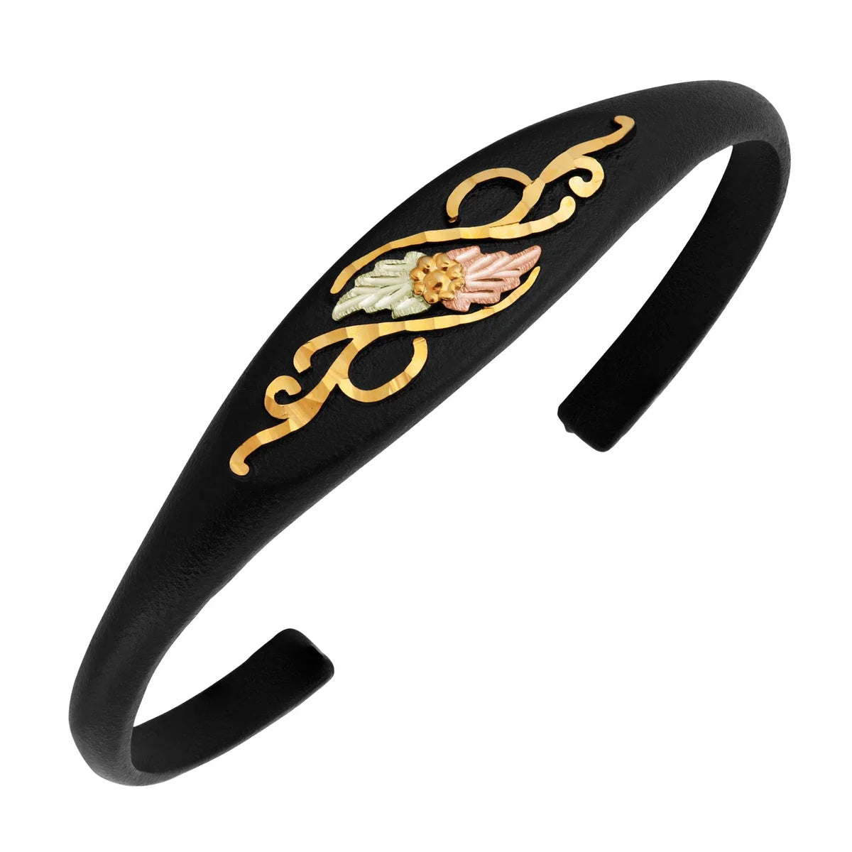 gold plated Cuban link chain Black Hills Gold Black Alloy Bangle Bracelet