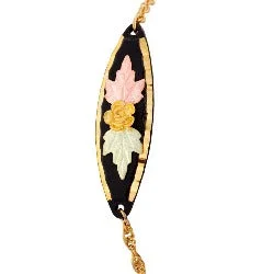 round-cut blue sapphire earrings Black Hills Gold Black Powder Rose Bracelet