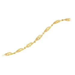 gold-plated figaro chain Black Hills Gold Leaf Bracelet