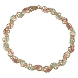 dainty lotus flower ring Black Hills Gold Leaf Bracelet