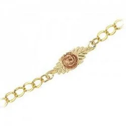 delicate floral wedding band Black Hills Gold Rose Bracelet