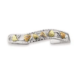 delicate marquise diamond band Black Hills Gold Silver Bangle Bracelet