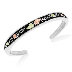 celestial meteor shower earrings Black Hills Gold Antiqued Silver Bangle Bracelet