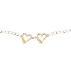 modern baguette diamond ring Black Hills Gold Silver Double Heart Bracelet