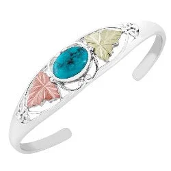 classic cubic zirconia pendant Black Hills Gold Silver Turquoise Bracelet
