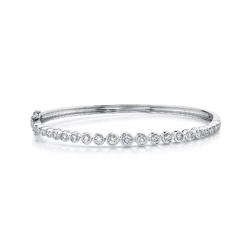 simple gold stacking rings Bangle Diamond Bracelet in 14K White Gold (1.07ctw)