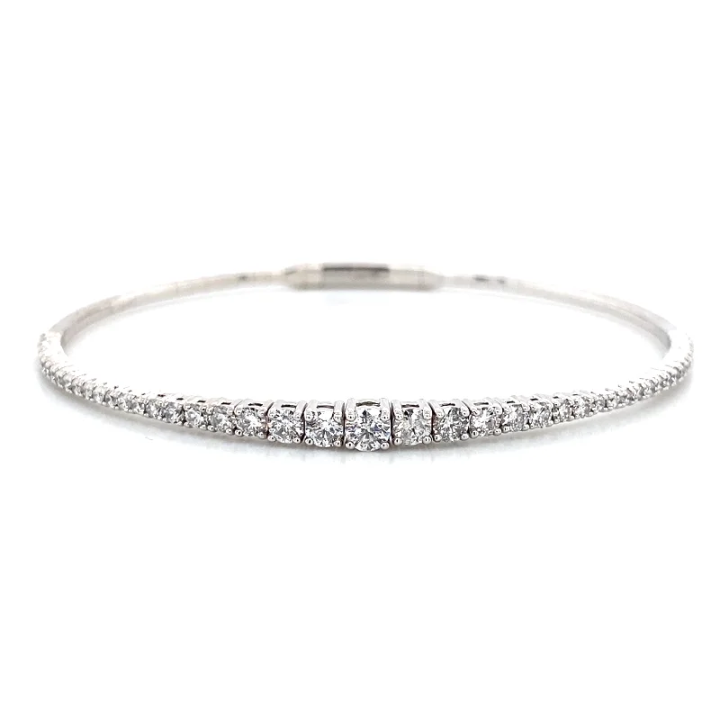 adjustable gemstone choker Bremer Jewelry Bangle Diamond Bracelet in 14K White Gold (1.52ctw) adjustable gemstone choker Bremer Jewelry Bangle Diamond Bracelet in 14K White Gold (1.52ctw)