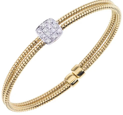dainty rose gold anklet Bangle Diamond Bracelet in 18K White/Yellow Gold (0.30ctw)