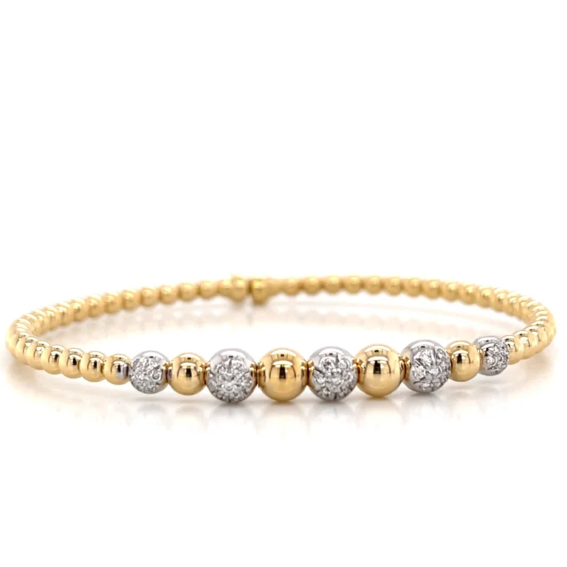 birthstone stacking rings set Bangle Diamond Bracelet in 18K Yellow Gold (0.30ctw)