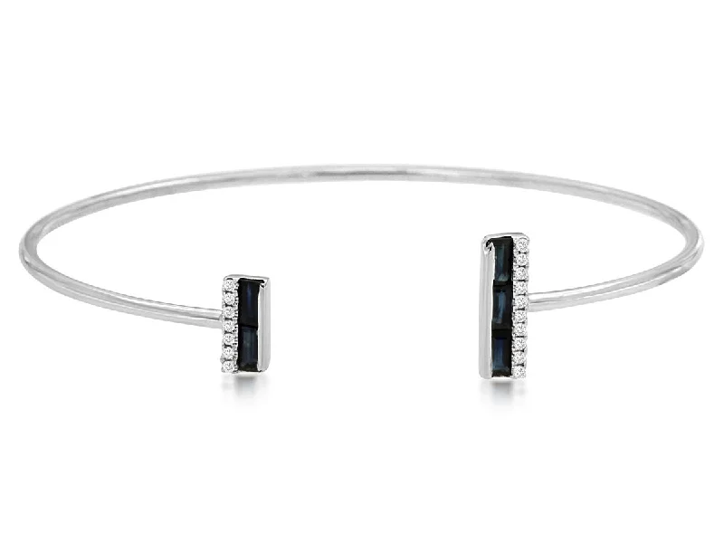 emerald cut diamond wedding ring Bremer Jewelry Bangle Sapphire Gemstone Bracelet in 14K White Gold (0.90ctw) emerald cut diamond wedding ring Bremer Jewelry Bangle Sapphire Gemstone Bracelet in 14K White Gold (0.90ctw)