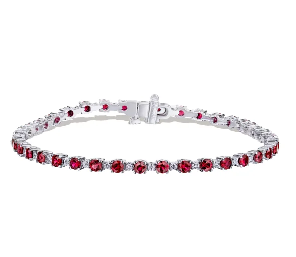 infinity heart necklace personalized Bremer Jewelry Ruby and Diamond Tennis Bracelet in 18K White Gold (4.65ctw) infinity heart necklace personalized Bremer Jewelry Ruby and Diamond Tennis Bracelet in 18K White Gold (4.65ctw)