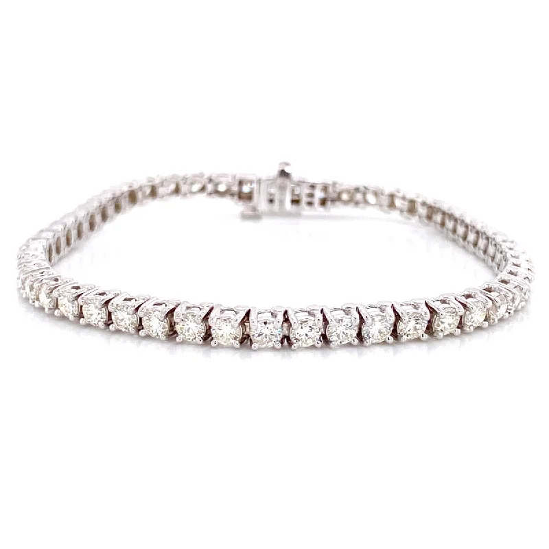 silver dragon claw ring Bremer Jewelry Tennis Diamond Bracelet in 14K White Gold (5.00ctw)
