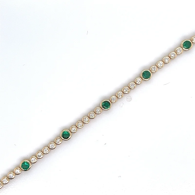 adjustable charm necklace Tennis Emeralds Gemstone Bracelet in 18K Yellow Gold (1.68ctw) adjustable charm necklace Tennis Emeralds Gemstone Bracelet in 18K Yellow Gold (1.68ctw)