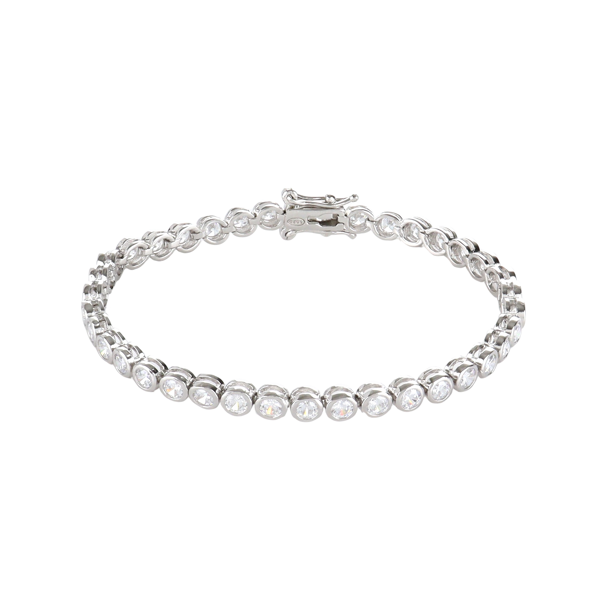 modern geometric silver ring BUBBLE TENNIS BRACELET