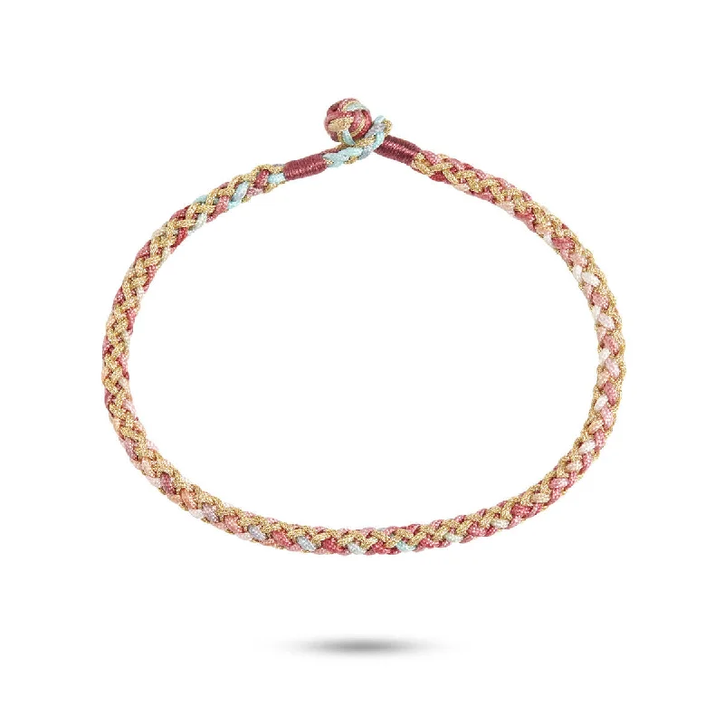engraved pendant necklace Braided Gold/Mixed coloured  Bracelet