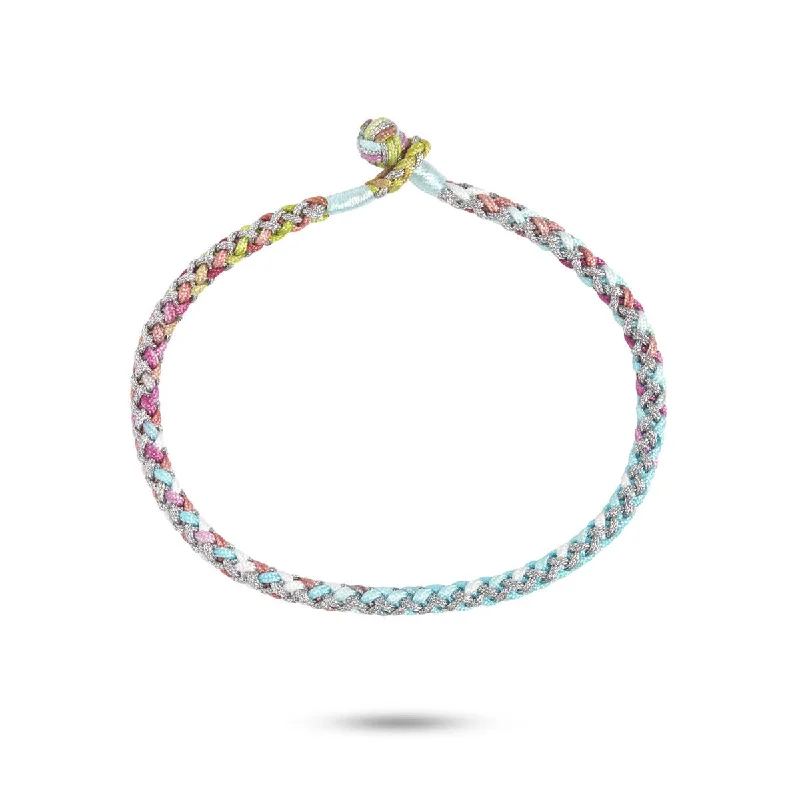 crystal-studded gold ring Braided Silver/Mixed colours  Bracelet