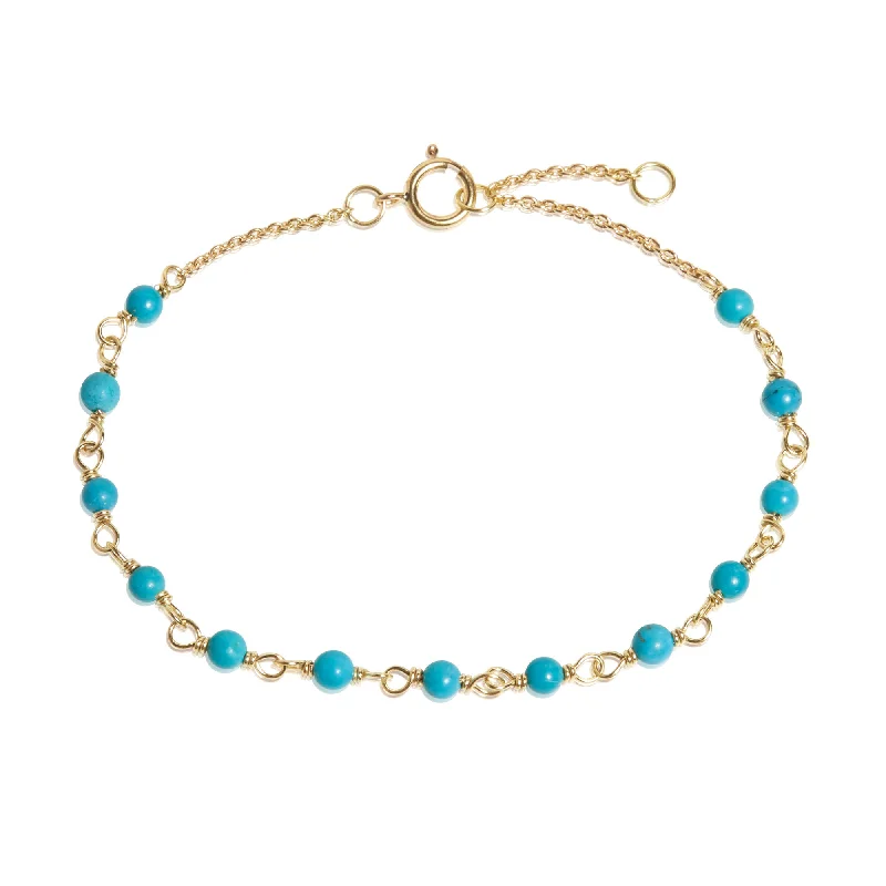 sapphire princess cut ring Blue 18K Gold Bracelet w. Turquoise