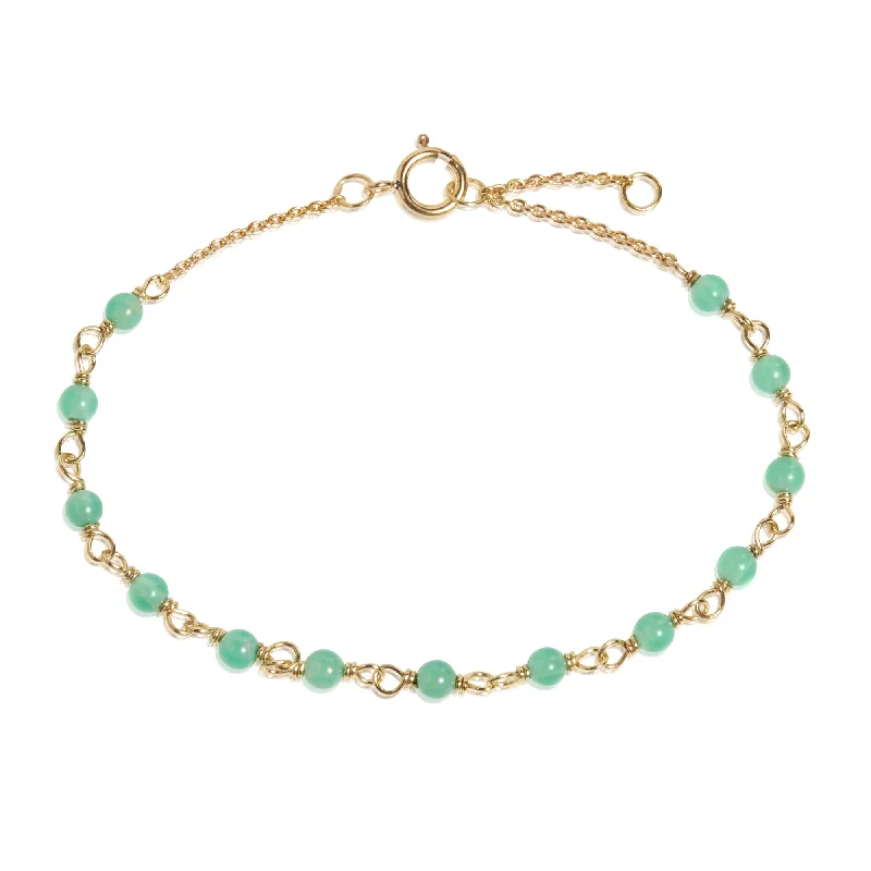 vintage platinum wedding band Green 18K Gold Bracelet w. Chrysoprase