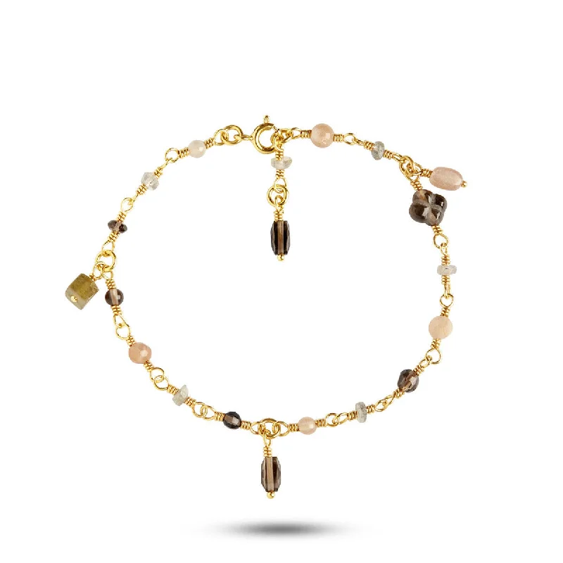 pearl and silver bracelet Gem Candy Purity 18K Gold Plated Bracelet w. Laboradorite, Quartz & Moonstone pearl and silver bracelet Gem Candy Purity 18K Gold Plated Bracelet w. Laboradorite, Quartz & Moonstone