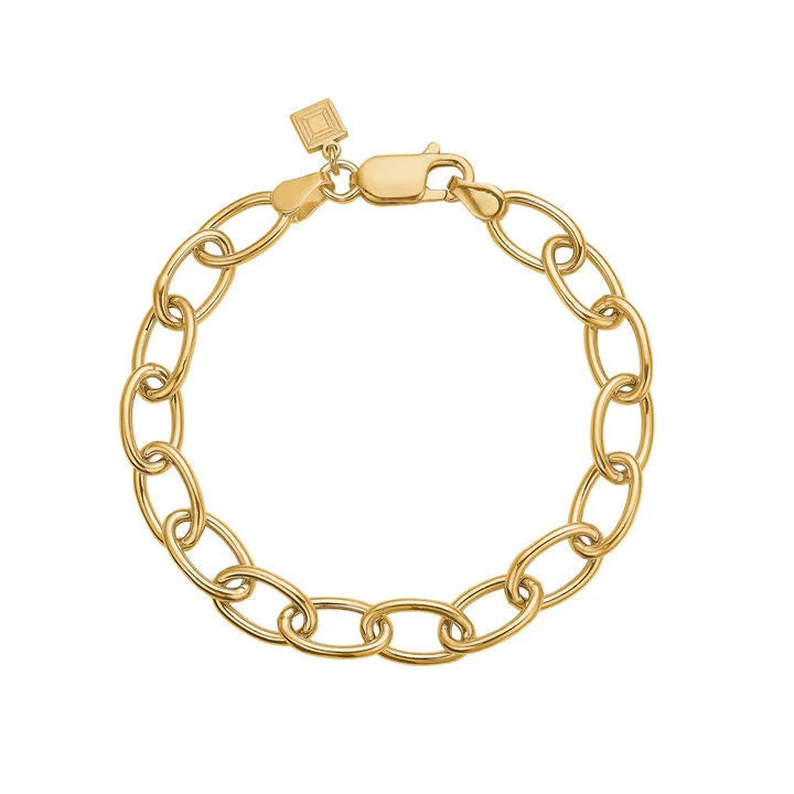 gemstone infinity bracelet Big links 18K Gold Plated Bracelet