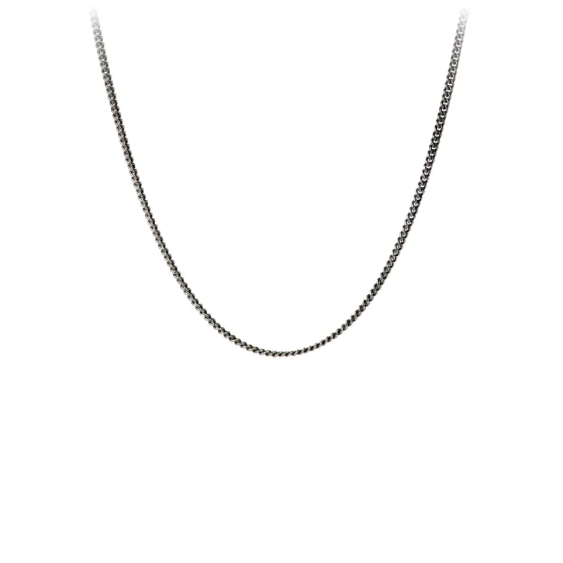 statement silver feather earrings 18" Sterling Silver Fine Curb Chain