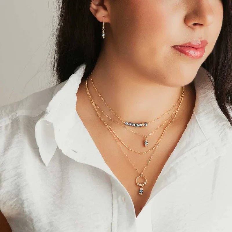 small diamond nose stud Comfort Collection - Iridescent Pearl Bead Circle Necklace