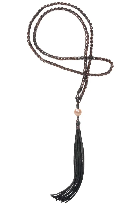 unique square diamond ring Comoros Tassel Necklace | Pink Pearl