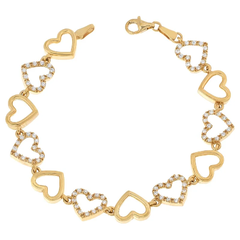 classic gold cuff bracelet Katharine McPhee Heart Link Bracelet - Sterling Silver