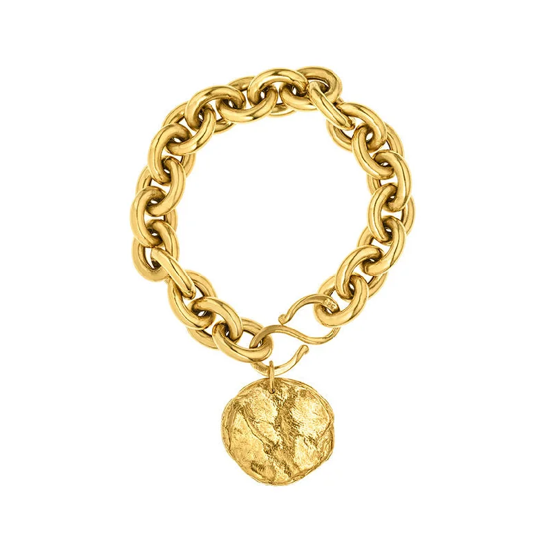 silver wave ring dainty Chunky Thalassa Disc Gold Plated Bracelet