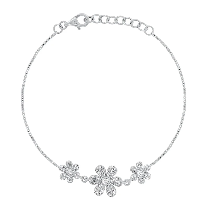 Diamond Daisy Trio Fashion Bracelet