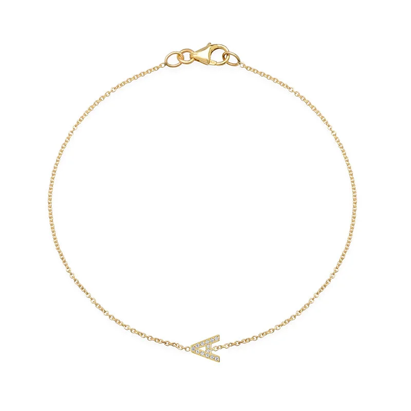 silver moon and star pendant Diamond Mini Uppercase Letter Bracelet