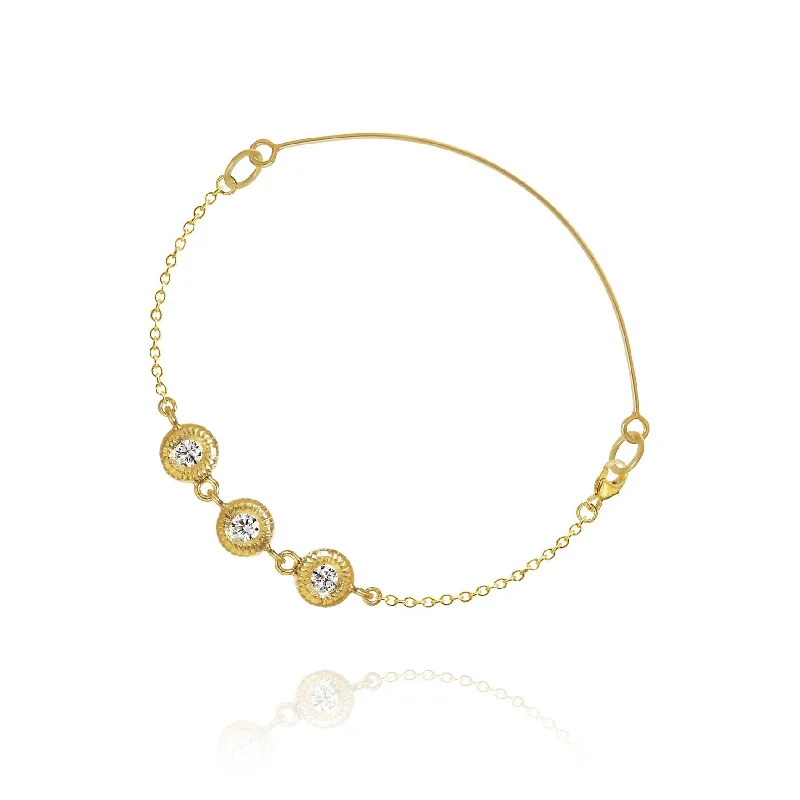 celestial star charm bracelet Glory 18K Gold Bracelet w. 3 Diamonds