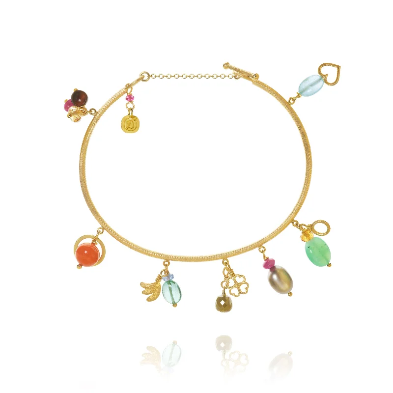 personalized couple’s bracelet engraved Linea Piccolo Tropical 18K Gold Bracelet w. Citrin, Diamonds & Coral personalized couple’s bracelet engraved Linea Piccolo Tropical 18K Gold Bracelet w. Citrin, Diamonds & Coral