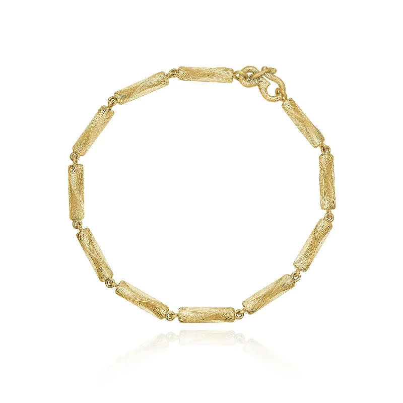 handcrafted gold stud earrings Vega Relief 18K Gold Bracelet
