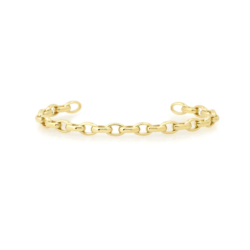 classic diamond solitaire earrings Luxe Edith Link Cuff
