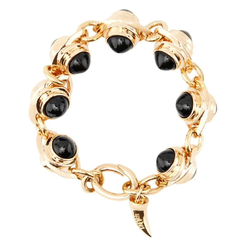 bold statement ring chunky Lava black Gold Plated Bracelet