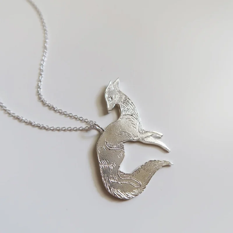 14k gold nose ring hoop Fancy Fox Necklace