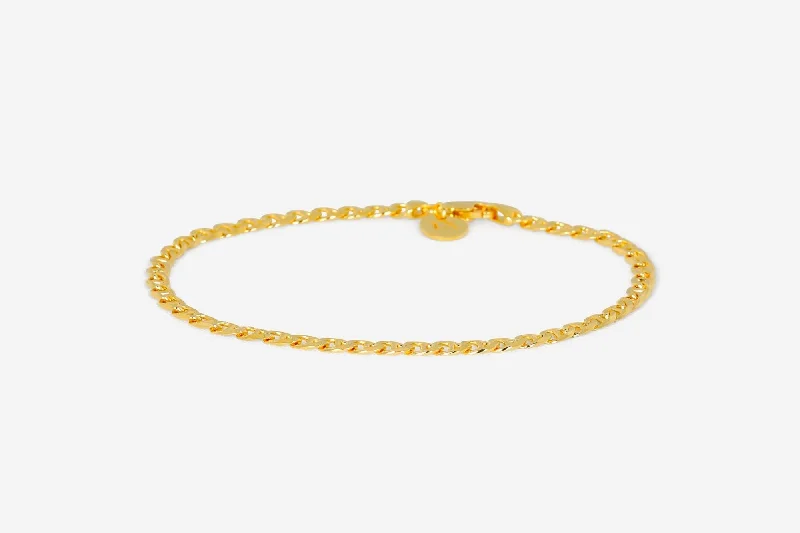 handcrafted gemstone ring women IX Curb Marina Gold Plated Bracelet